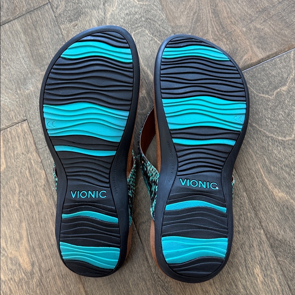 Vionic Rest Floriana 340 Mint Turquoise Beaded Orthopedic Sandals Shoes Size 9 - Picture 9 of 10